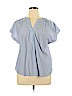 Apt. 9 100% Rayon Blue Short Sleeve Button-Down Shirt Size XL - photo 1