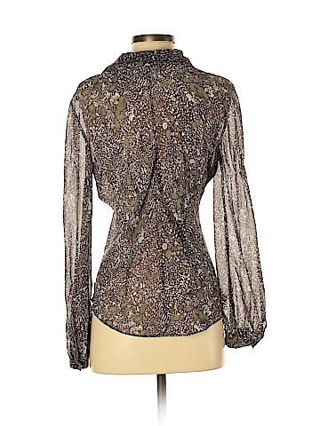 Calvin Klein Long Sleeve Silk Top (view 2)