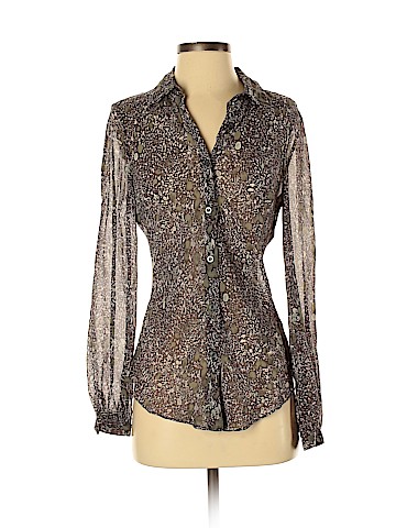 Calvin Klein Long Sleeve Silk Top (view 1)