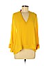 Zara 100% Polyester Yellow 3/4 Sleeve Blouse Size M - photo 1
