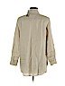 Chico's 100% Linen Tan Long Sleeve Button-Down Shirt Size Med Petite (1) - photo 2