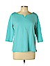 L.L.Bean Blue 3/4 Sleeve Top Size L (petite) - photo 1
