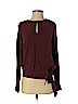 Eileen Fisher 100% Silk Burgundy Long Sleeve Silk Top Size S - photo 1