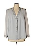R&M Richards 100% Polyester Gray Long Sleeve Blouse Size 16 - photo 1