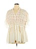 Akemi + Kin White Short Sleeve Blouse Size XL - photo 1