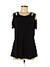 NY Collection Black Short Sleeve Blouse Size M - photo 1