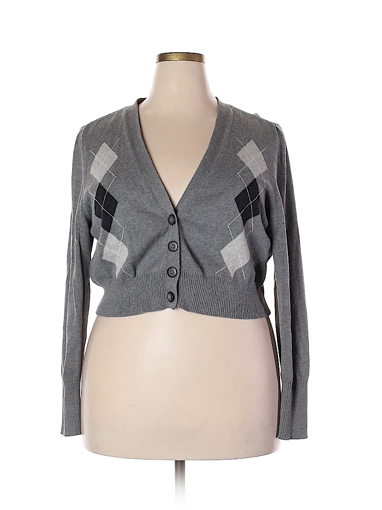 Lane Bryant 100% Cotton Gray Cardigan Size 18 Plus (3) - photo 1