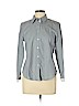Talbots 100% Cotton Gray Long Sleeve Button-Down Shirt Size 10 (petite) - photo 1