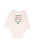 The Children's Place 100% Cotton Solid White Long Sleeve Onesie Size 3-6 mo - photo 1