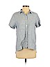 J.jill 100% Linen Blue Short Sleeve Button-Down Shirt Size S (petite) - photo 1