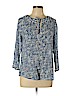 Lucky Brand 100% Cotton Blue 3/4 Sleeve Blouse Size L - photo 1
