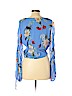 Nicholas 100% Silk Blue Long Sleeve Silk Top Size 10 - photo 2