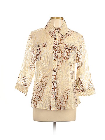 Cali And York 3/4 Sleeve Button-Down Shirt (view 1)