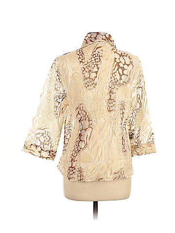 Cali And York 3/4 Sleeve Button-Down Shirt (view 2)