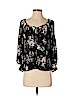 Liberty Love 100% Polyester Black 3/4 Sleeve Blouse Size S - photo 1