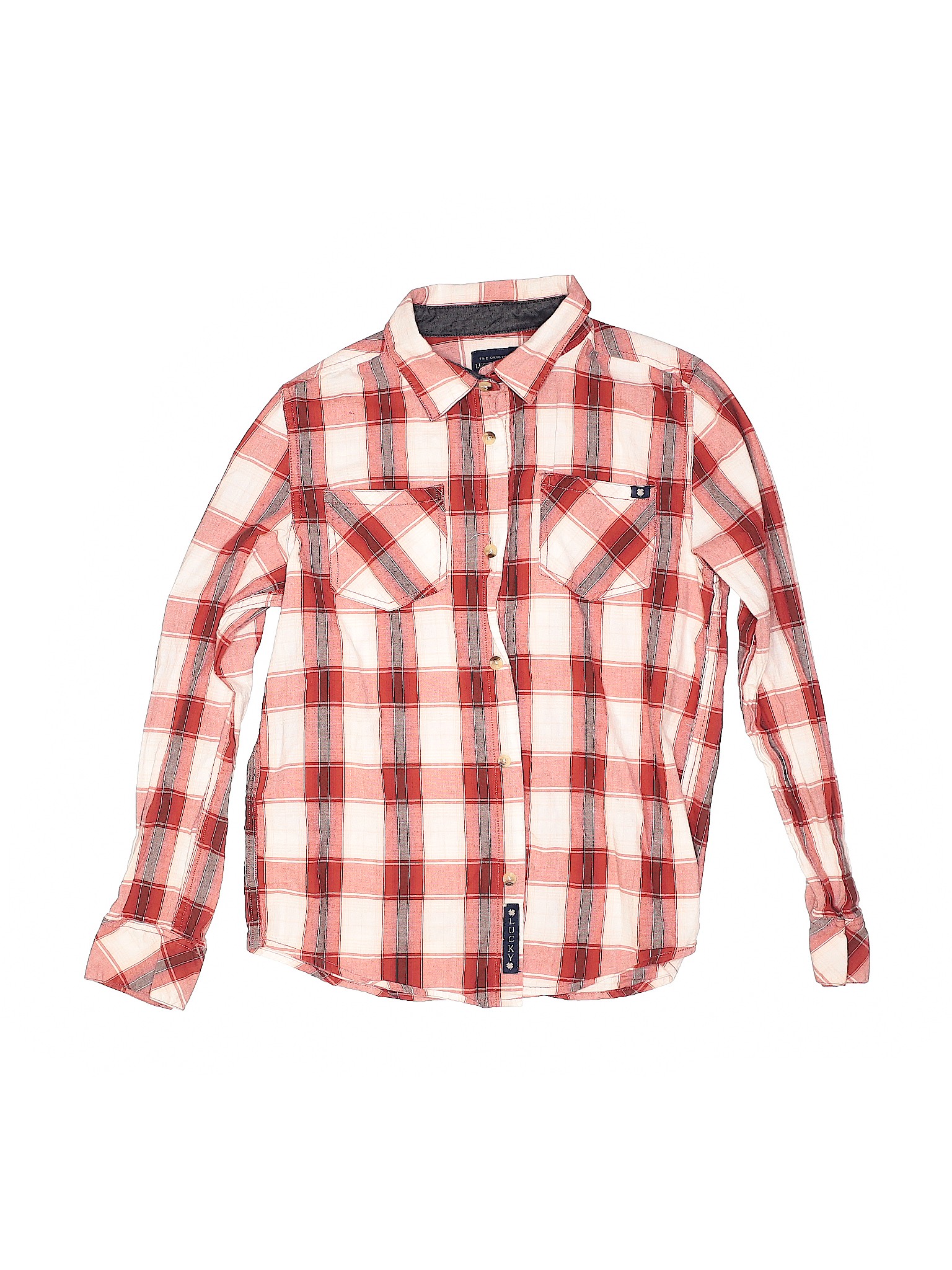 Lucky Brand Boys Short Sleeve Plaid Shirt