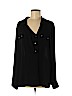 BCBGMAXAZRIA 100% Polyester Black Long Sleeve Blouse Size M - photo 1