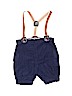 Janie and Jack 100% Cotton Blue Overall Shorts Size 0-3 mo - photo 1