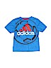 Adidas 100% Polyester Graphic Blue Active T-Shirt Size 7 - photo 1
