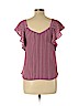 Monteau 100% Polyester Pink Short Sleeve Blouse Size L - photo 2