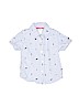 Carter's 100% Cotton Print Blue Short Sleeve Button-Down Shirt 6-9 MO / 9 MO - photo 1