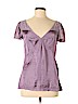 Zadig & Voltaire 100% Polyester Purple Short Sleeve Blouse Size L - photo 1