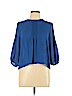Elodie 100% Polyester Blue 3/4 Sleeve Blouse Size L - photo 1