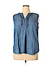Talbots 100% Tencel Lyocell Blue Sleeveless Blouse Size XL - photo 1
