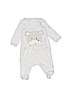 Le Top 100% Cotton Stripes Gray Long Sleeve Onesie Size Newborn - photo 2