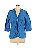 Coldwater Creek 100% Linen Blue 3/4 Sleeve Top Size L (petite) - photo 1