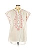 Maeve 100% Cotton White Short Sleeve Blouse Size L - photo 1