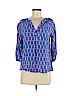 Crown & Ivy 100% Rayon Blue 3/4 Sleeve Top Size S - photo 1