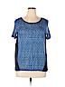 Lauren by Ralph Lauren 100% Linen Blue Short Sleeve Blouse Size 1X - photo 1