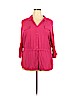 Zac & Rachel 100% Rayon Pink 3/4 Sleeve Button-Down Shirt Size 3X - photo 1