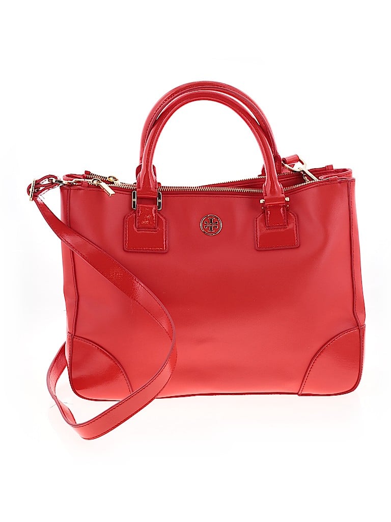 Tory Burch 100% Leather Solid Red Leather Satchel One Size - 75% off ...
