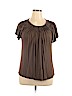 Style&Co Brown Short Sleeve Top Size XL - photo 1