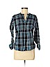 St. John's Bay 100% Cotton Blue 3/4 Sleeve Button-Down Shirt Size M (petite) - photo 1