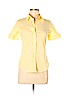 Theory Yellow Short Sleeve Button-Down Shirt Size 8 - photo 1