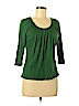 Talbots 100% Cotton Green 3/4 Sleeve Top Size M (petite) - photo 1