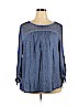 St. John's Bay Blue 3/4 Sleeve Top Size 2X - photo 1