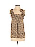 Diane von Furstenberg 100% Silk Tan Sleeveless Silk Top Size 4 - photo 1