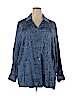 Kathie Lee Blue Long Sleeve Blouse Size 22W-24W - photo 1