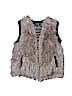 Poof Girl Black Faux Fur Vest Size 14 - photo 1
