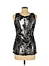 White House Black Market 100% Nylon Silver Sleeveless Top Size M - photo 2