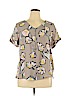 Apt. 9 100% Polyester Gray Short Sleeve Blouse Size XL - photo 1
