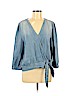 Velvet Heart 100% Tencel Blue 3/4 Sleeve Blouse Size M - photo 1