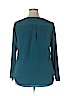 DKNYC 100% Polyester Teal Long Sleeve Blouse Size XL - photo 2