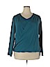 DKNYC 100% Polyester Teal Long Sleeve Blouse Size XL - photo 1