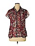 W by Worth 100% Polyester Red Short Sleeve Blouse Size XL - photo 1
