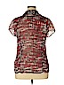 W by Worth 100% Polyester Red Short Sleeve Blouse Size XL - photo 2